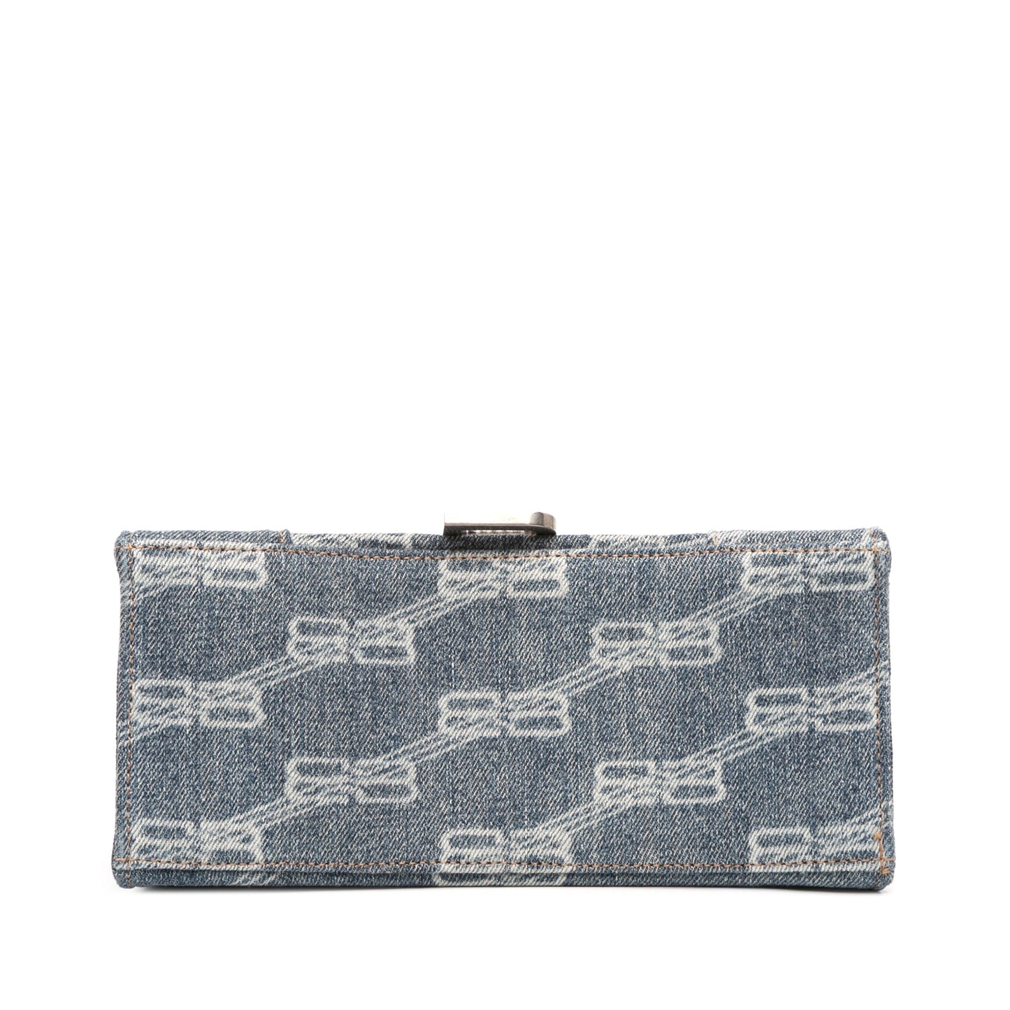 Balenciaga Small BB Monogram Denim Hourglass Top Handle Bag