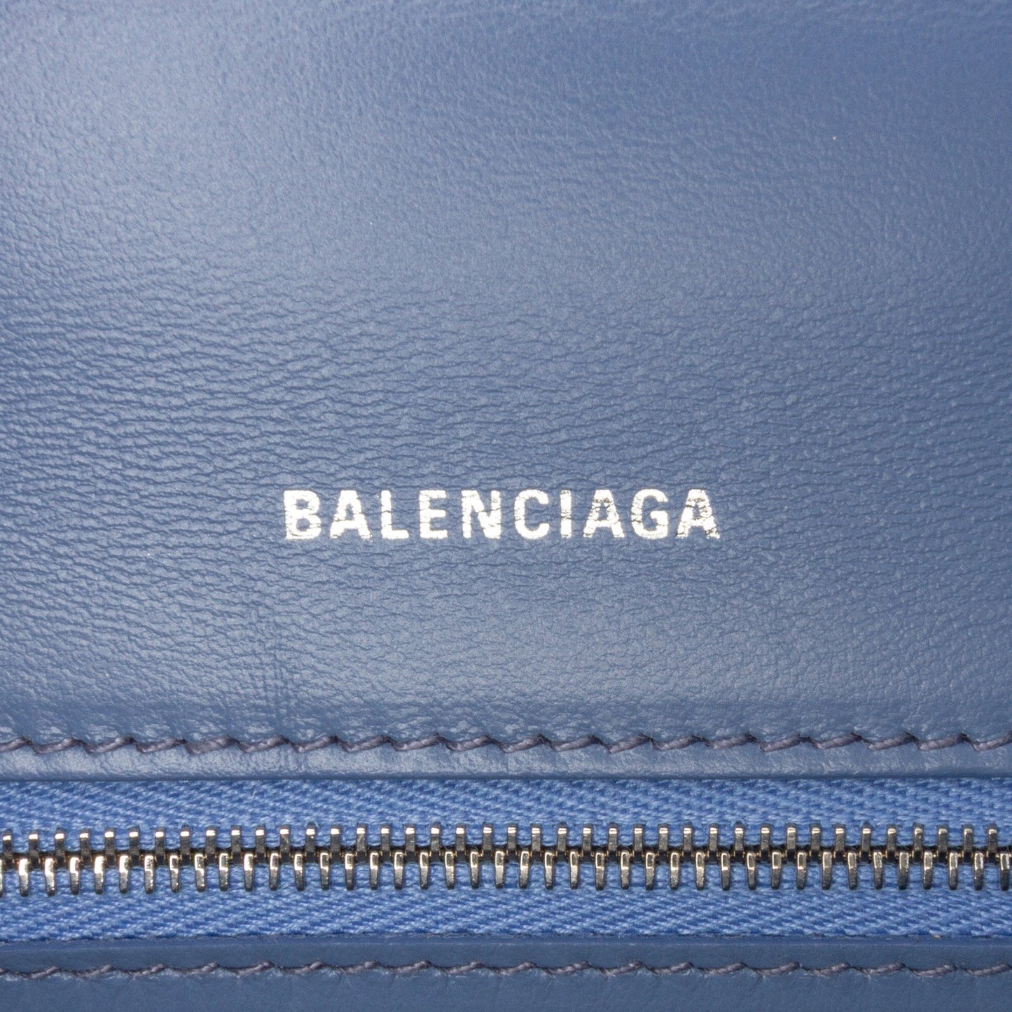 Balenciaga Small BB Monogram Denim Hourglass Top Handle Bag
