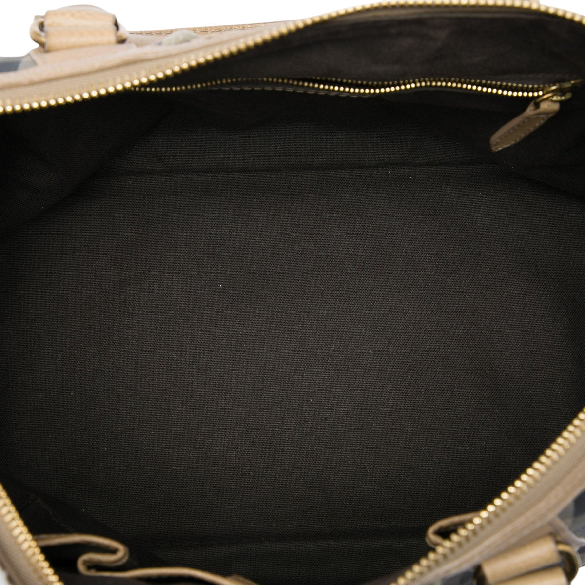 Burberry Smoke Check Coated Canvas Gilmoure Satchel — Gray