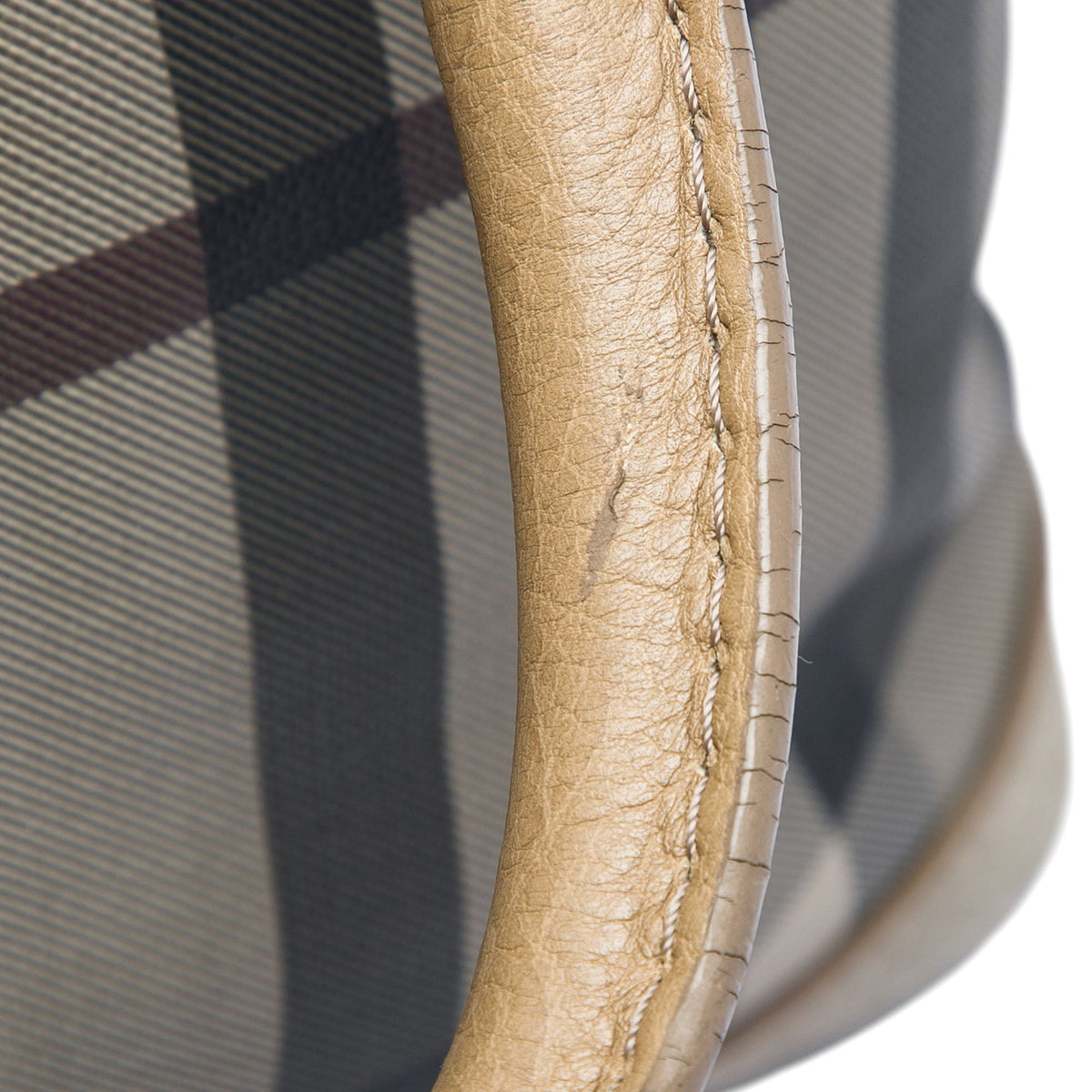 Burberry Smoke Check Coated Canvas Gilmoure Satchel — Gray