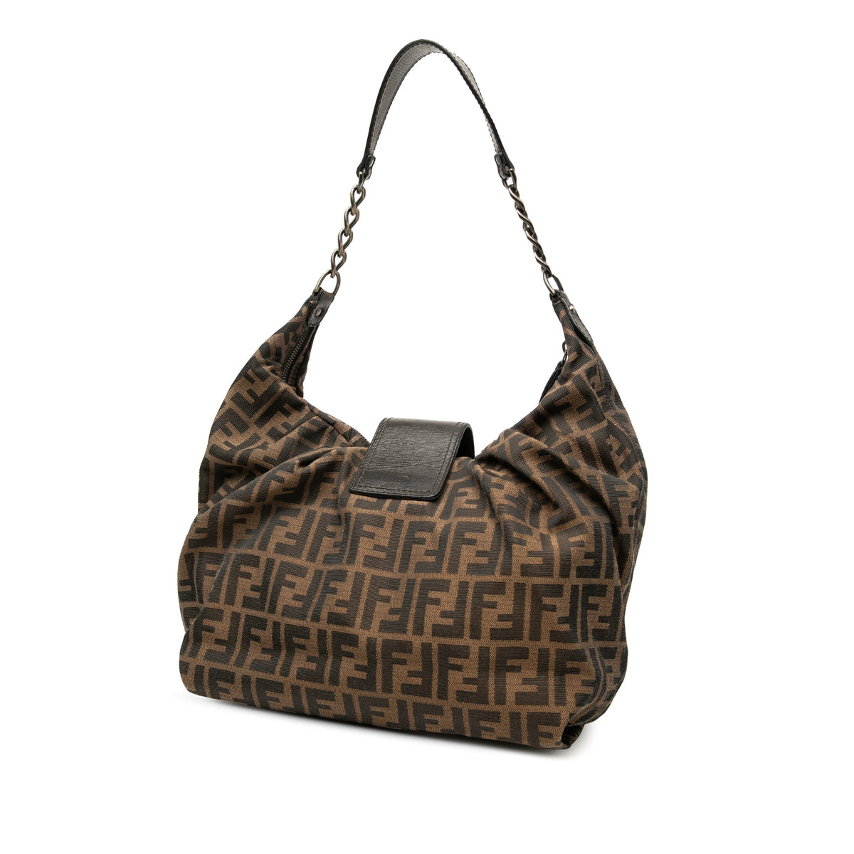 Fendi Zucca Canvas Borsa B Hobo — Brown