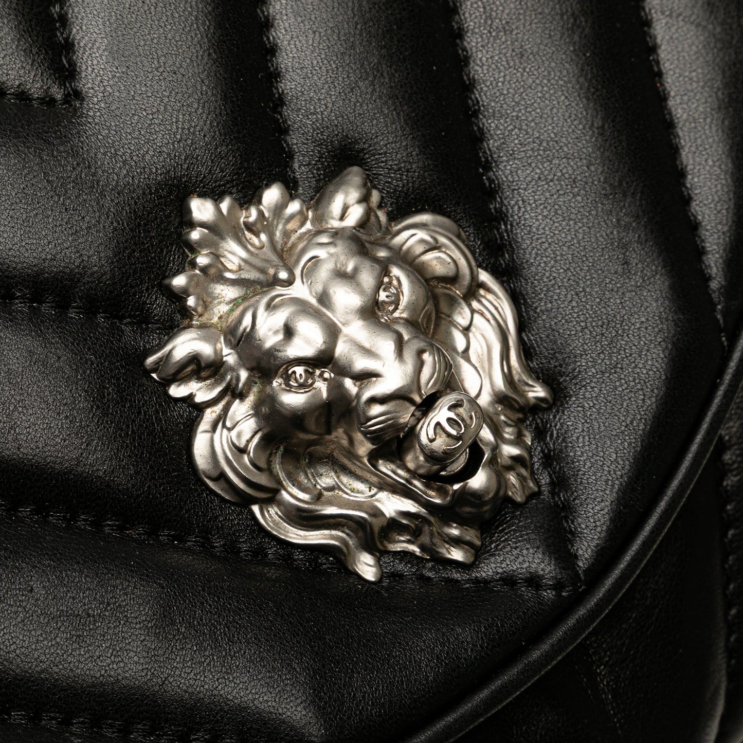 Chanel Jumbo Chevron Lambskin Leo Lion Flap