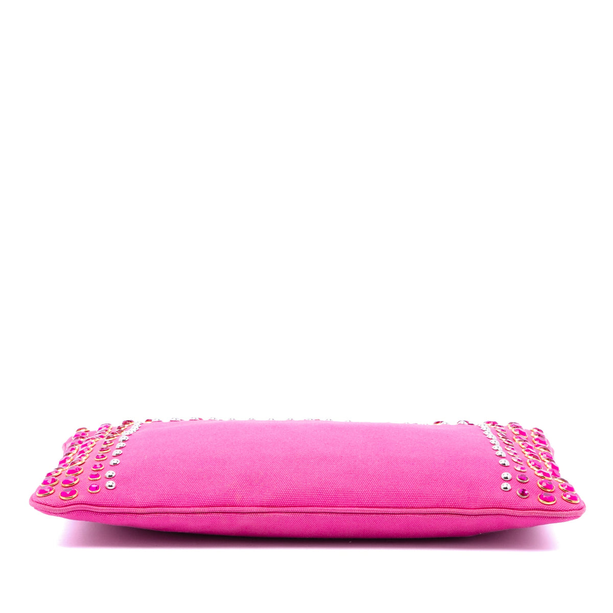 Prada Canvas Canapa Bijoux Clutch — Pink