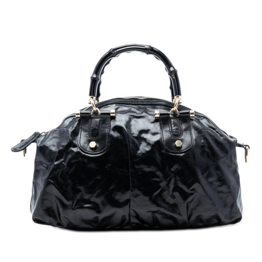 Gucci Coated Canvas Bamboo Dialux Pop Satchel