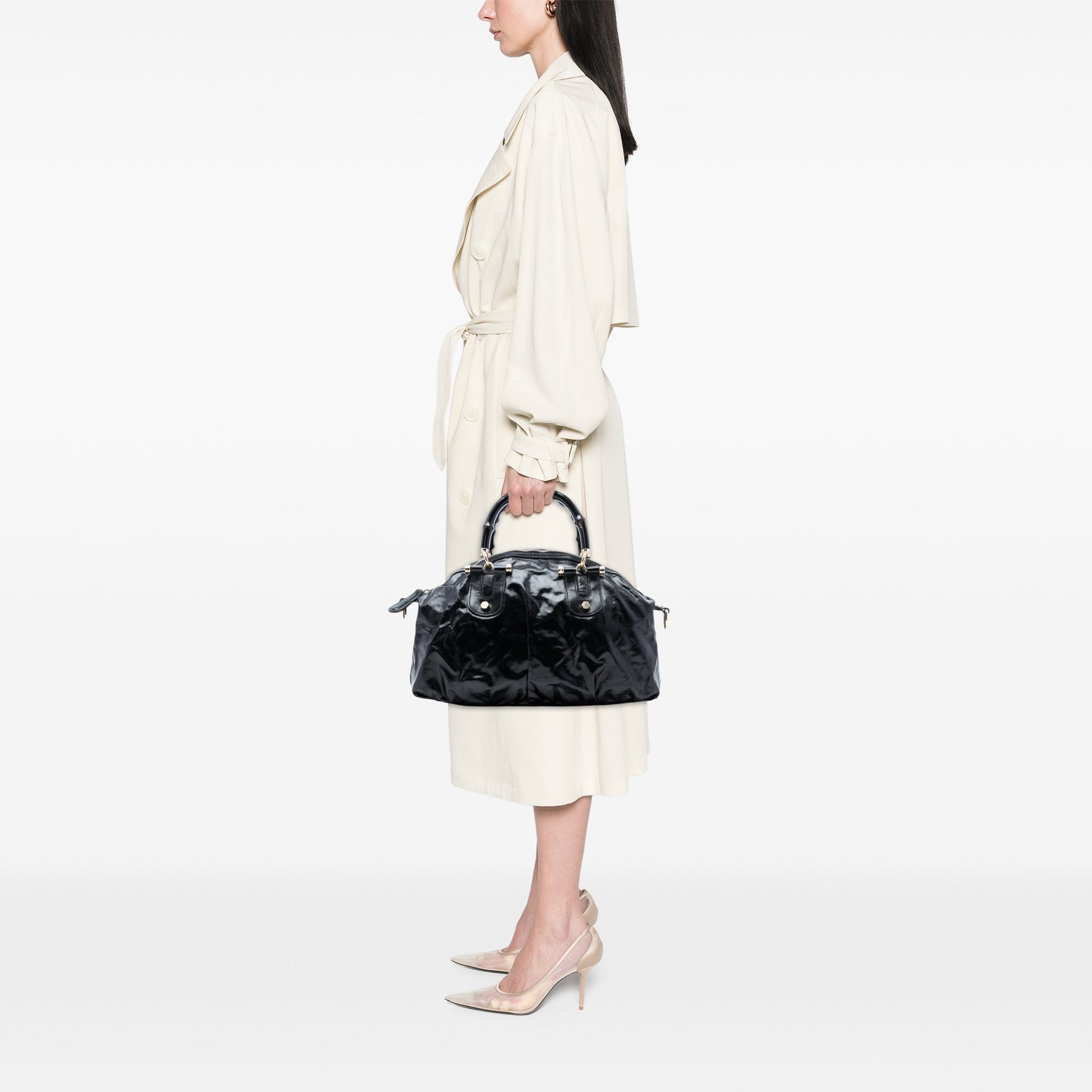 Gucci Coated Canvas Bamboo Dialux Pop Satchel
