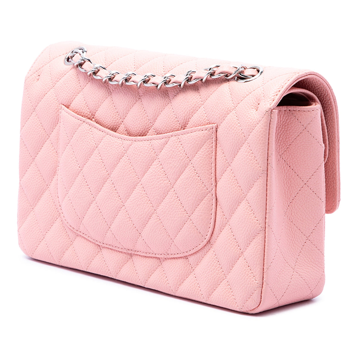 Chanel Medium Classic Caviar Double Flap — Pink