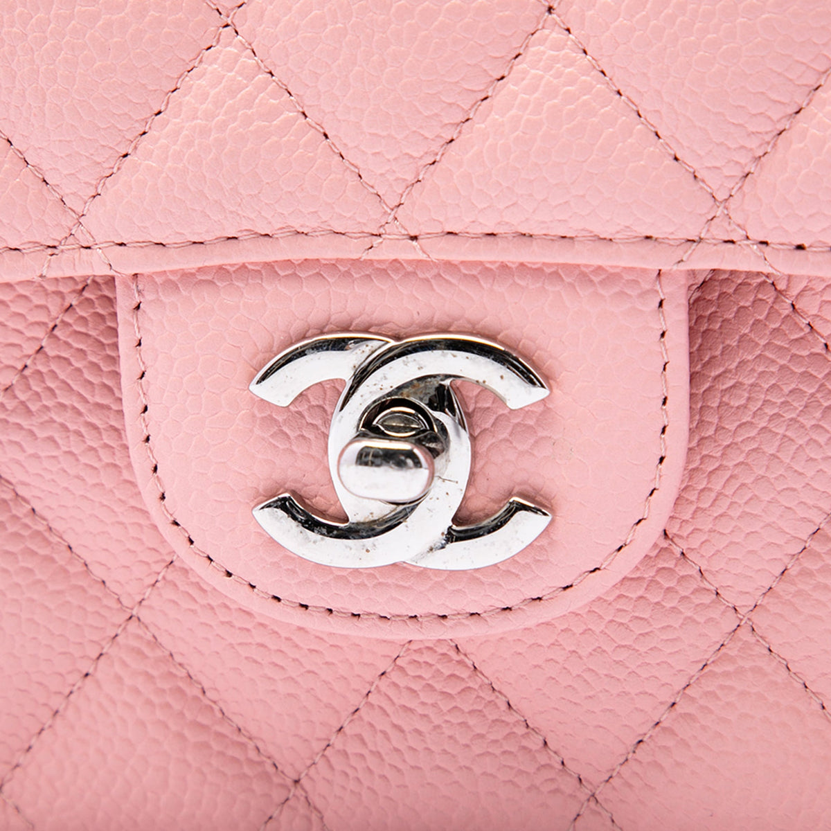 Chanel Medium Classic Caviar Double Flap — Pink