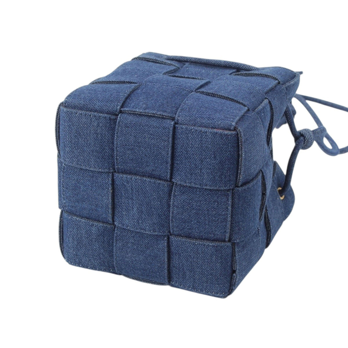 Bottega Veneta Small Denim Maxi Intrecciato Cassette Bucket Bag
