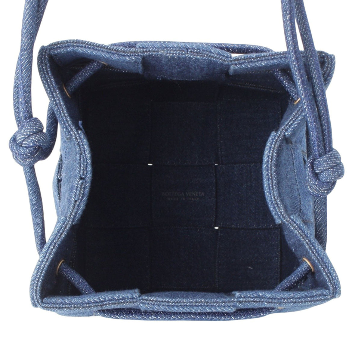 Bottega Veneta Small Denim Maxi Intrecciato Cassette Bucket Bag