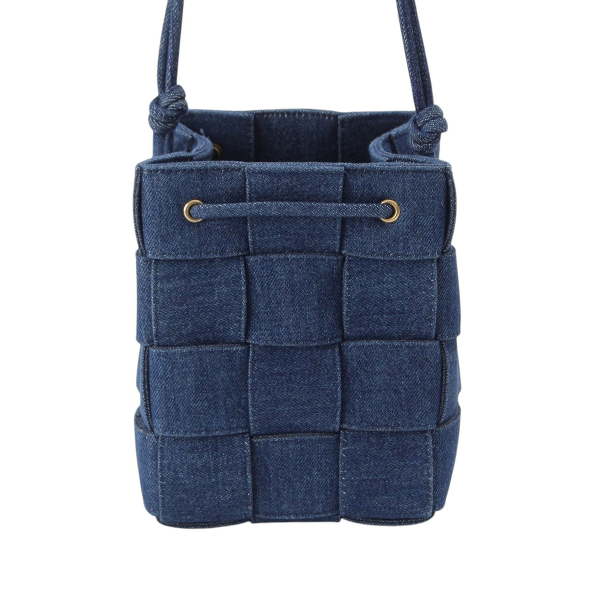 Bottega Veneta Small Denim Maxi Intrecciato Cassette Bucket Bag