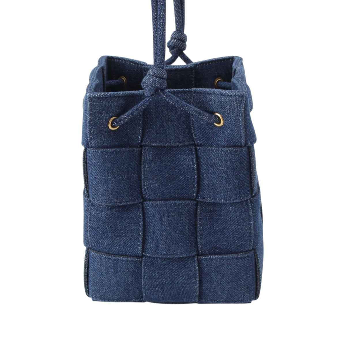 Bottega Veneta Small Denim Maxi Intrecciato Cassette Bucket Bag