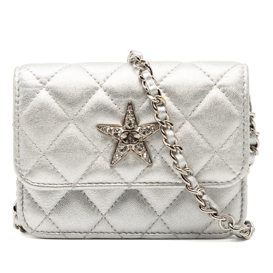 Chanel Metallic Lambskin Crystal Star Chain Belt Bag