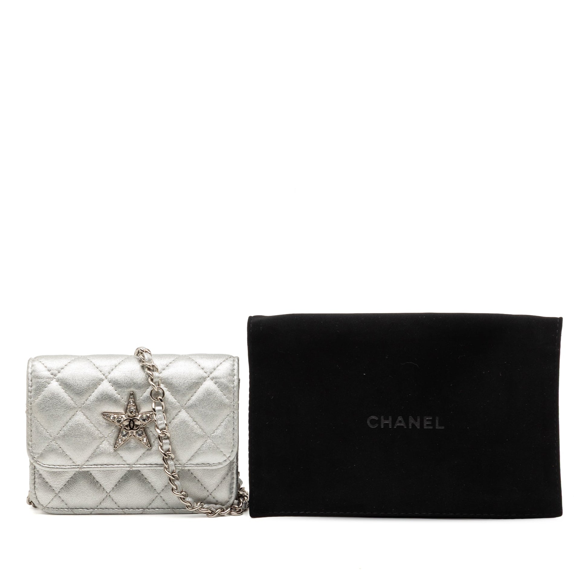 Chanel Metallic Lambskin Crystal Star Chain Belt Bag
