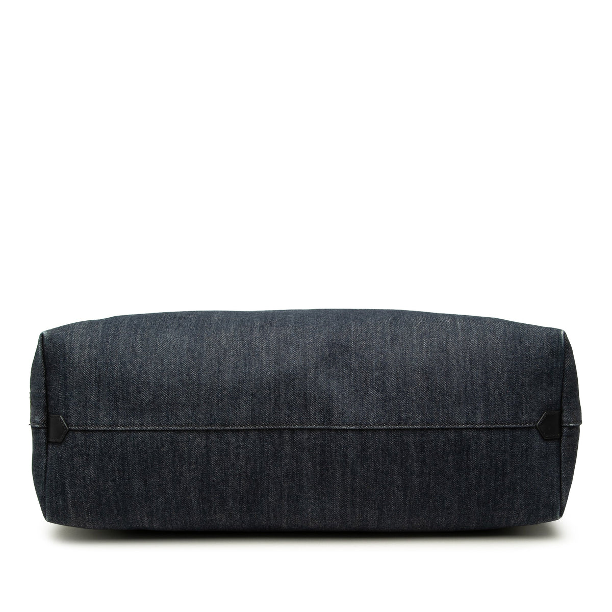 Prada Debossed Denim Logo Drill Tote — Blue