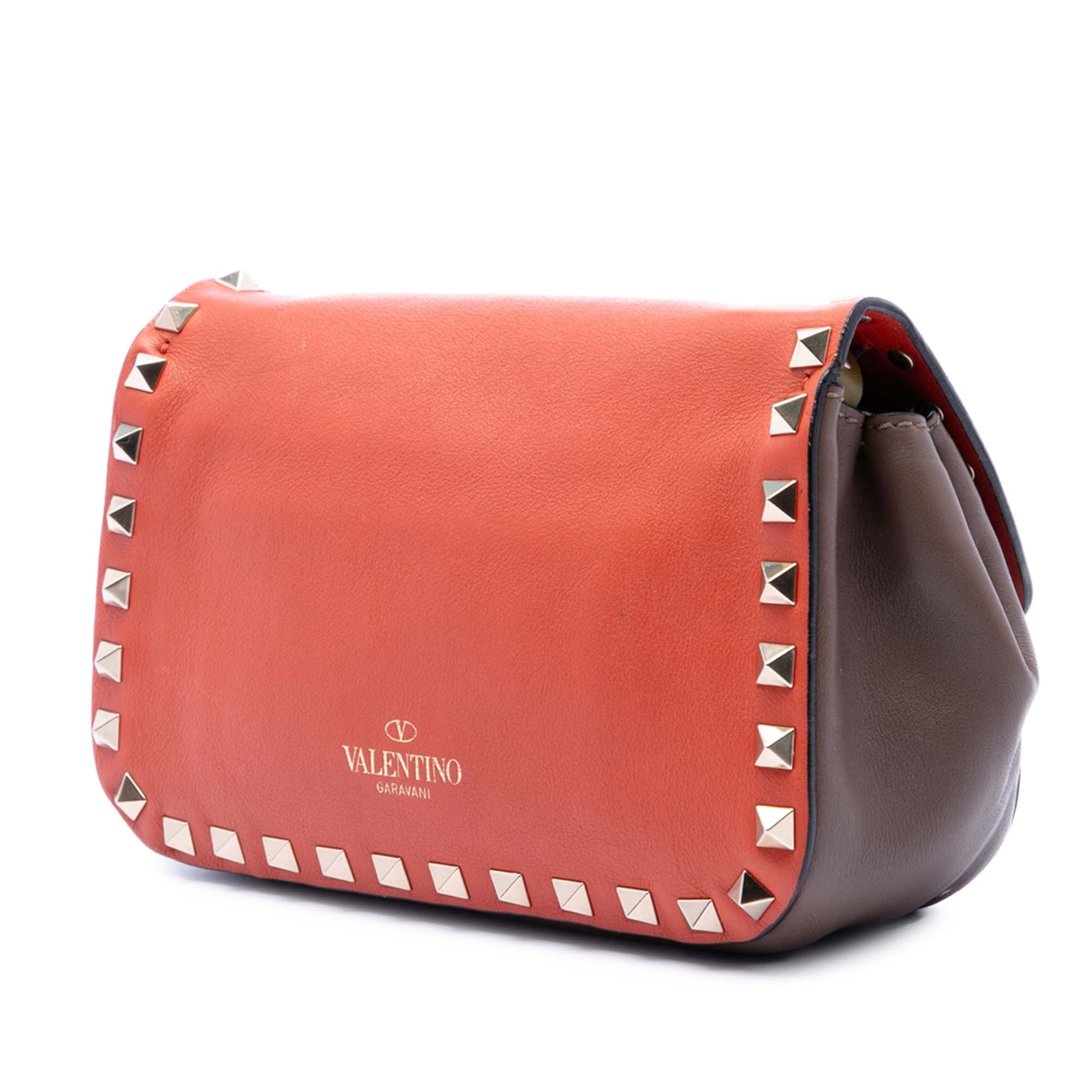 Valentino Tricolor Leather Rockstud Flip Lock Flap