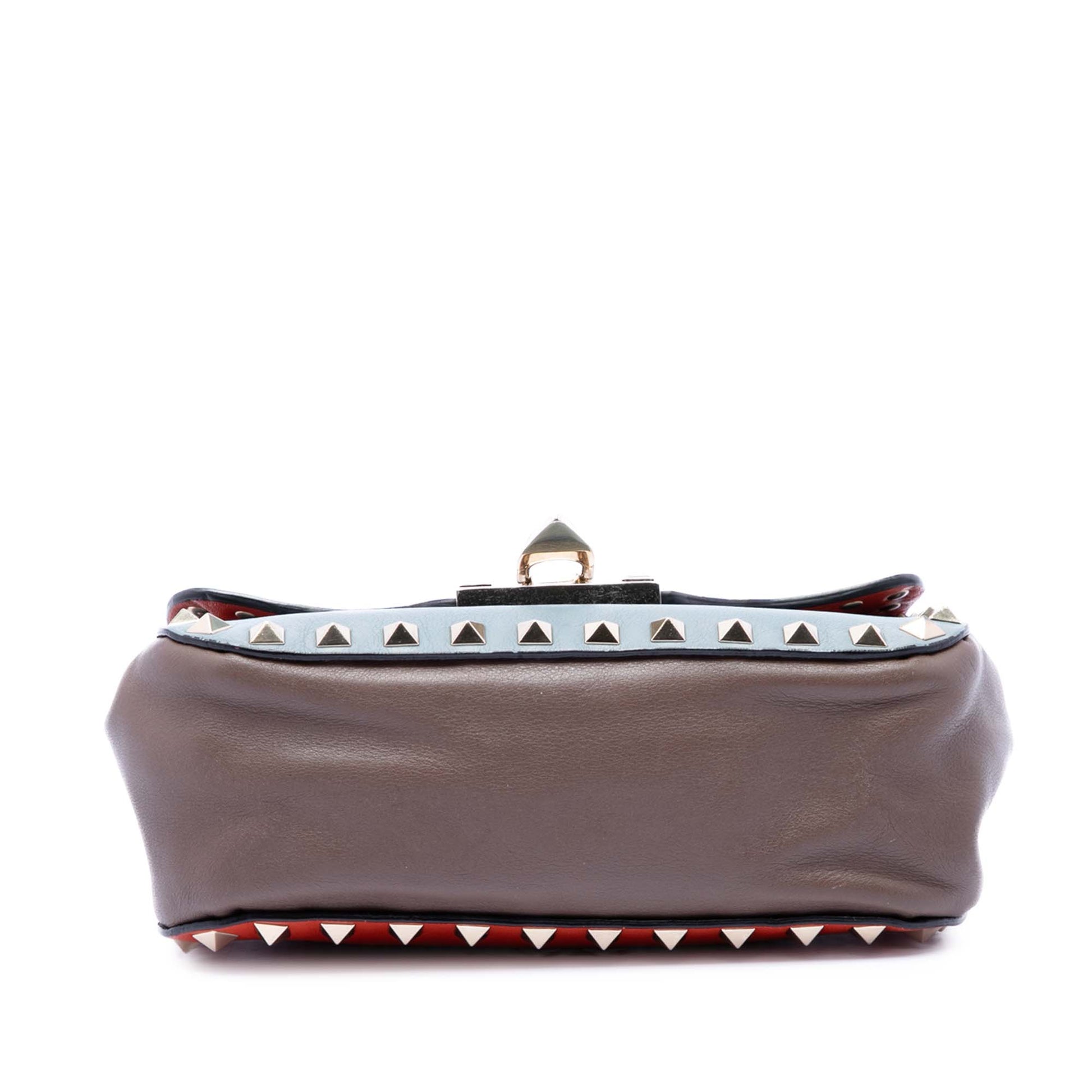 Valentino Tricolor Leather Rockstud Flip Lock Flap
