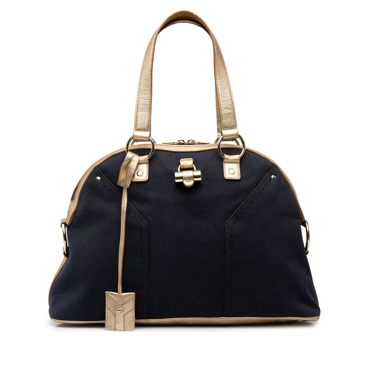 Saint Laurent Large Canvas Muse Handbag — Blue