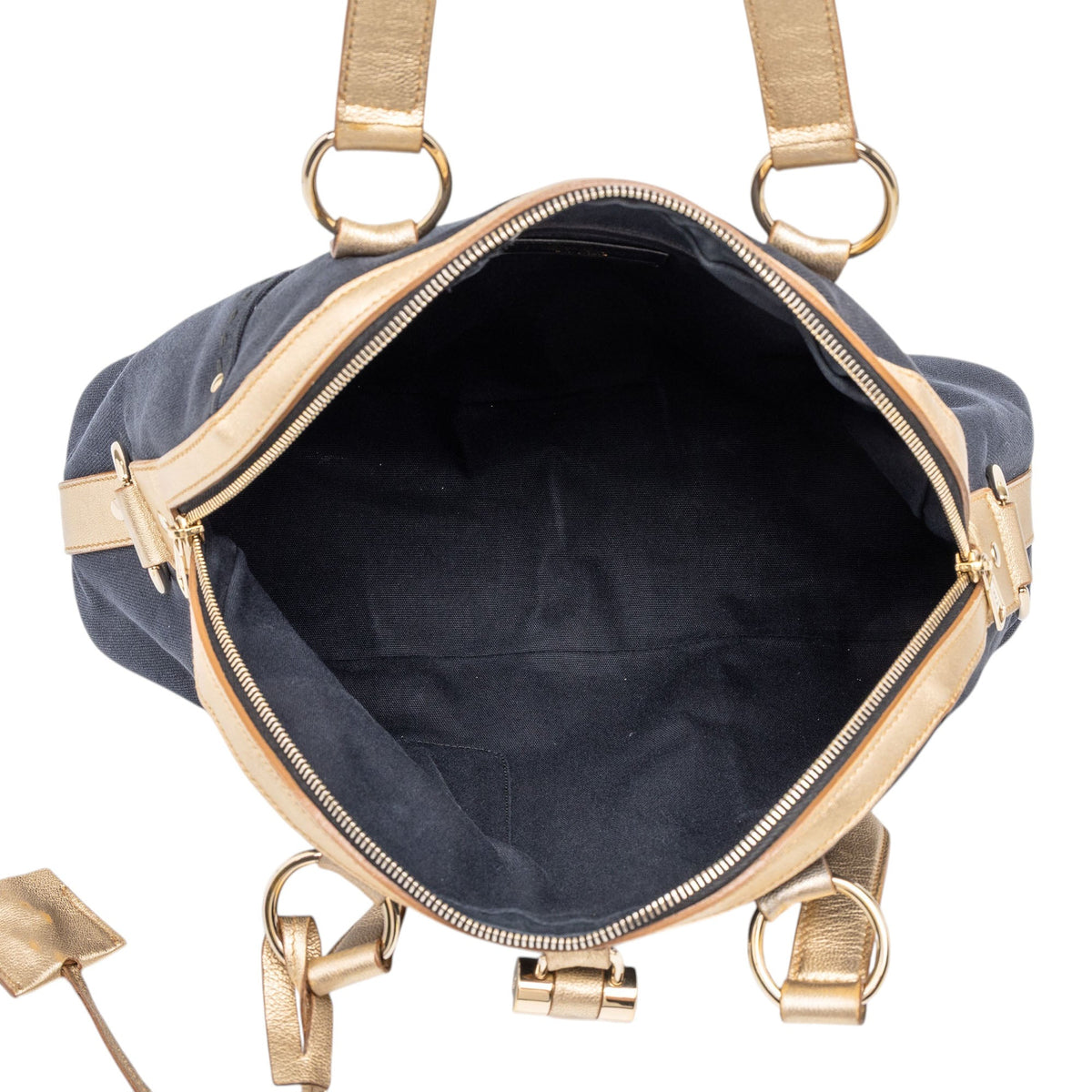 Saint Laurent Large Canvas Muse Handbag — Blue