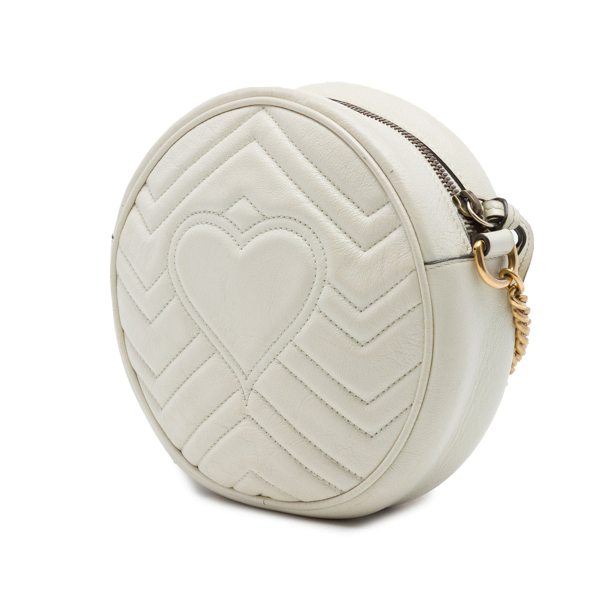 Gucci Mini GG Marmont Matelasse Calfskin Round Crossbody