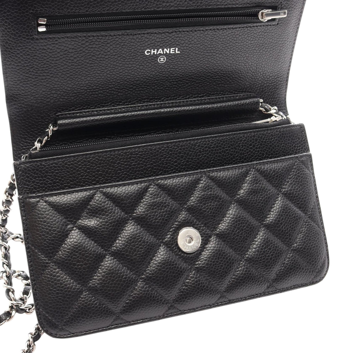 Chanel CC Quilted Caviar Wallet on Chain