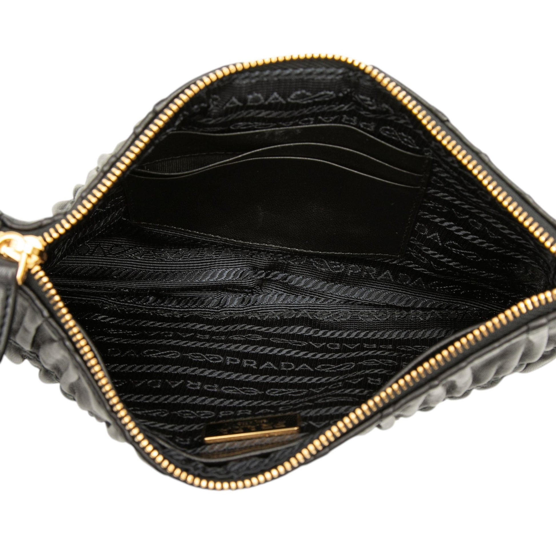 Prada Nappa Gaufre Wristlet Clutch