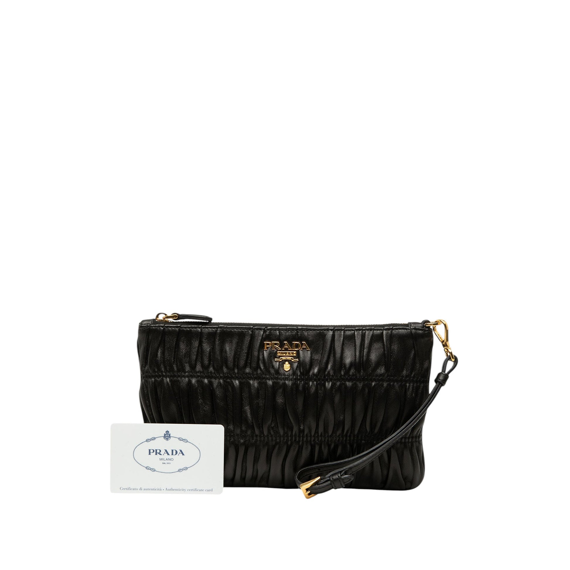 Prada Nappa Gaufre Wristlet Clutch