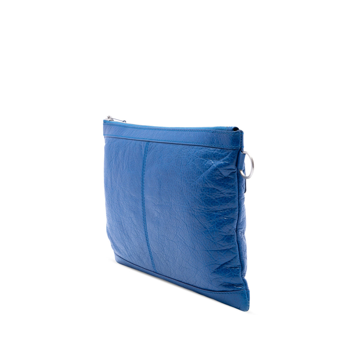 Balenciaga Lambskin Motocross Classic Clip Clutch M — Blue