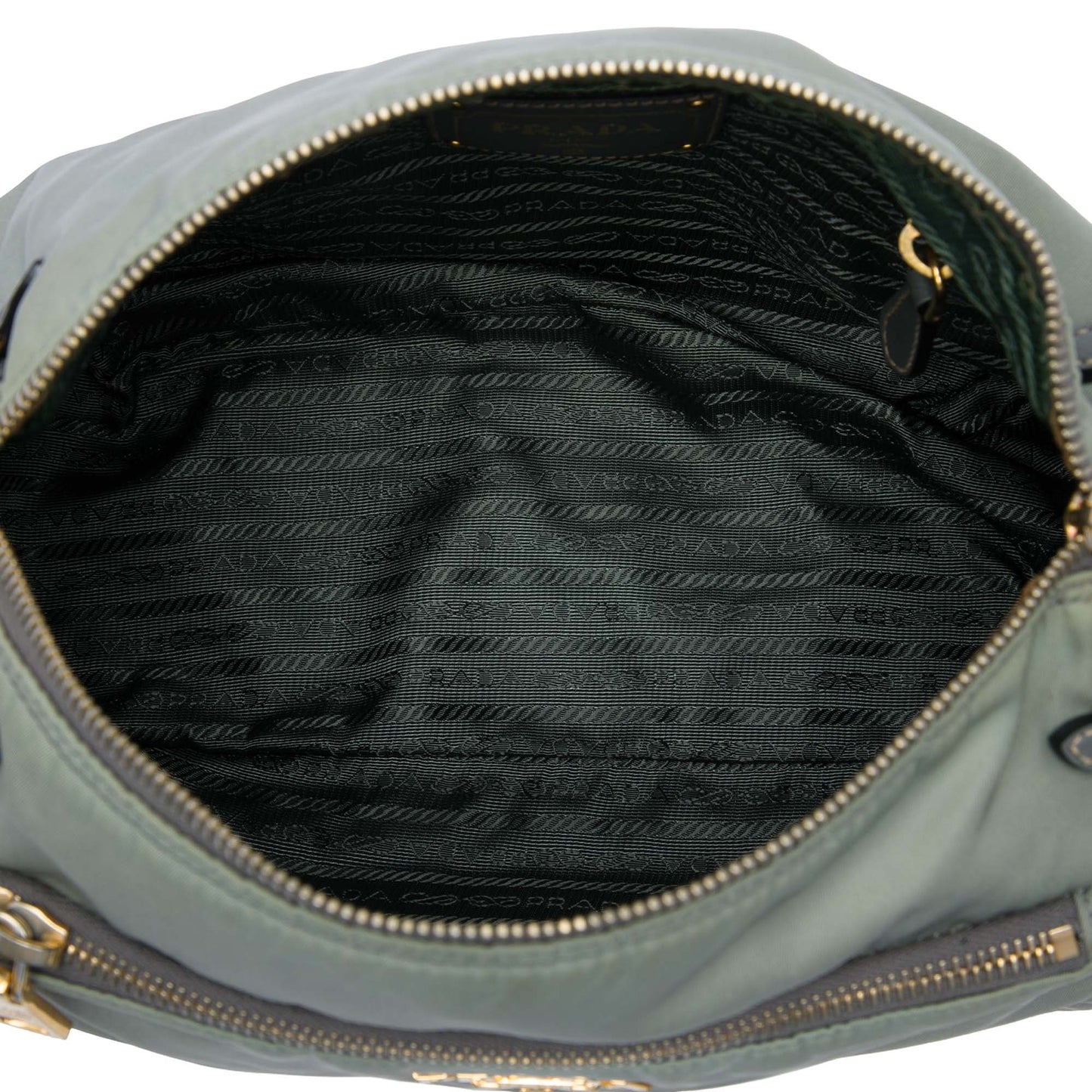 Prada Saffiano Trimmed Tessuto Zip Top Crossbody