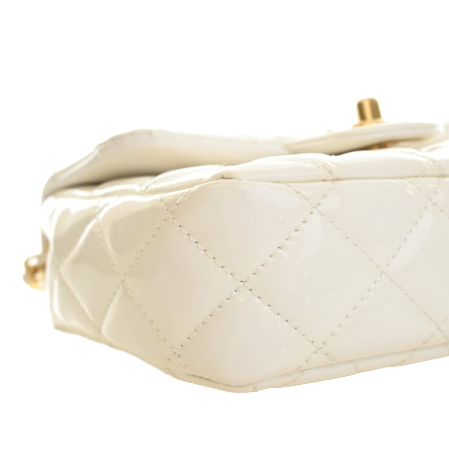 Chanel Mini Square Classic Patent Enamel Coco Hearts Single Flap