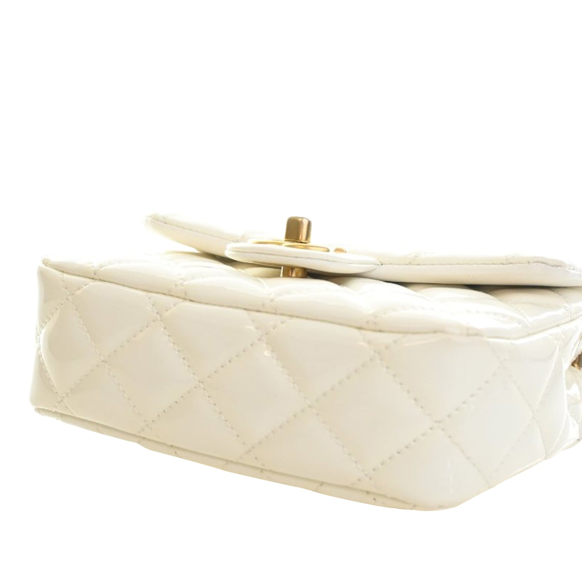 Chanel Mini Square Classic Patent Enamel Coco Hearts Single Flap