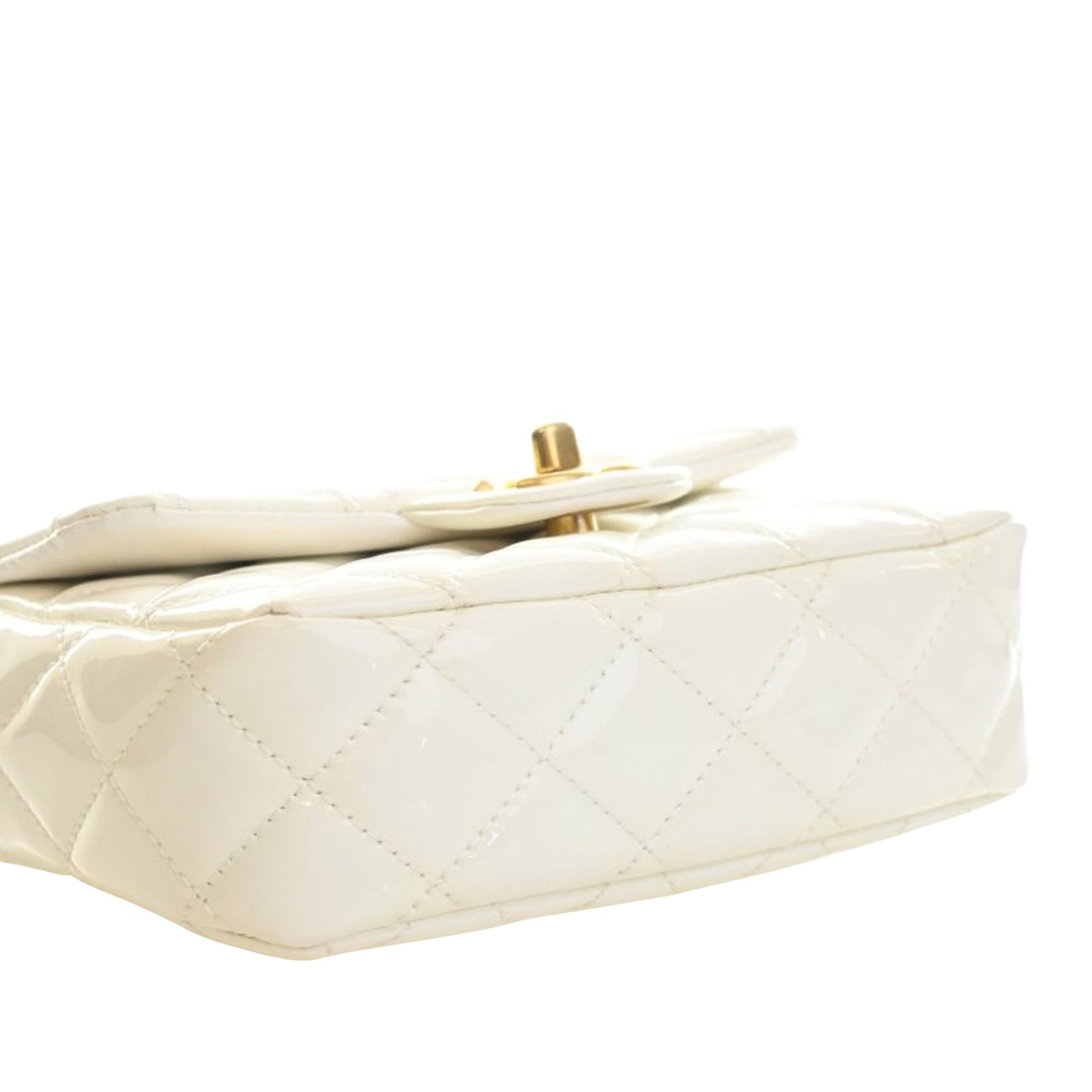 Chanel Mini Square Classic Patent Enamel Coco Hearts Single Flap