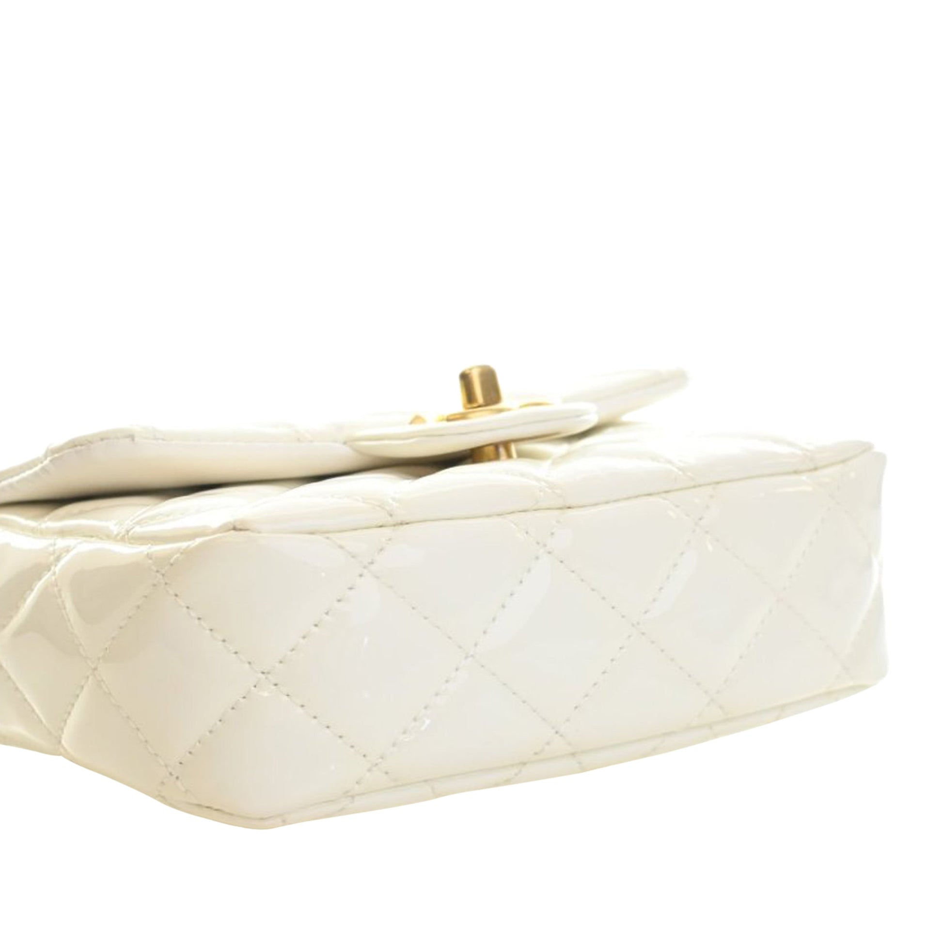 Chanel Mini Square Classic Patent Enamel Coco Hearts Single Flap