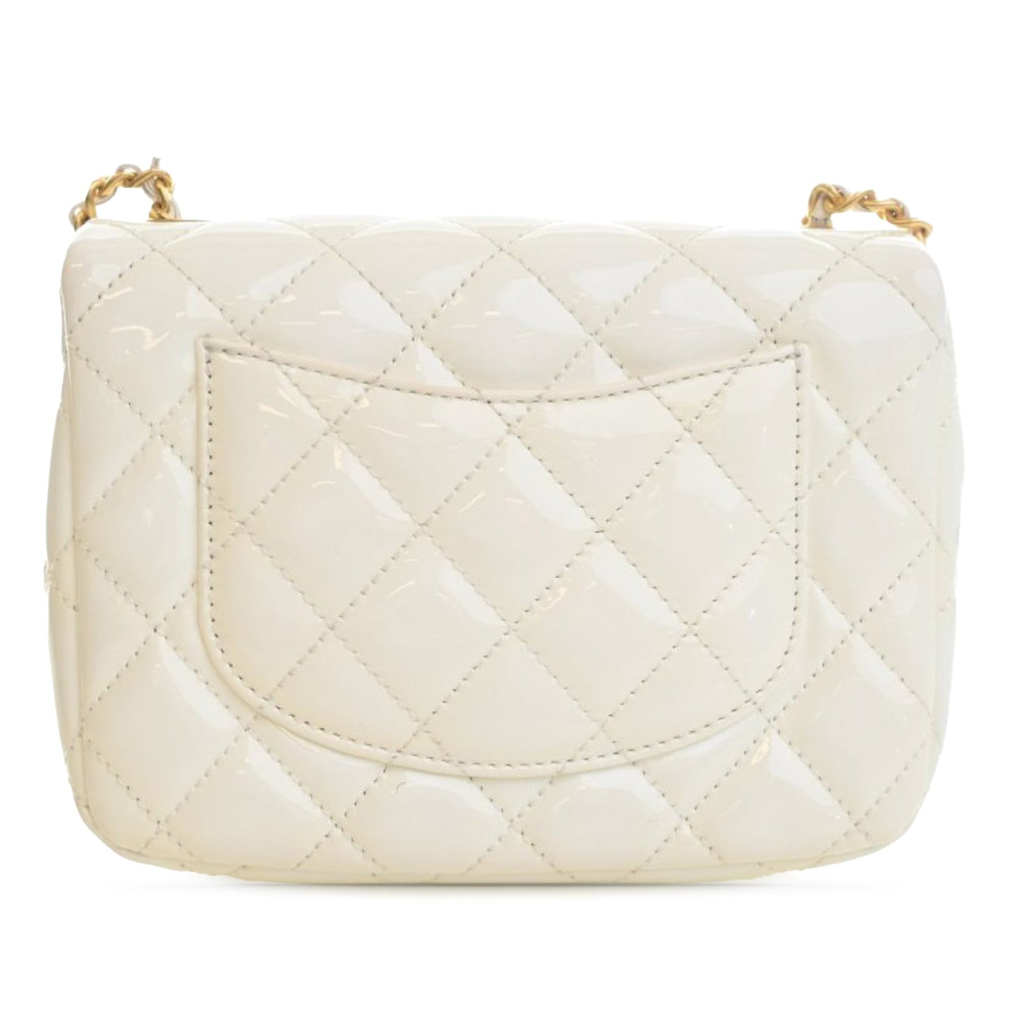 Chanel Mini Square Classic Patent Enamel Coco Hearts Single Flap