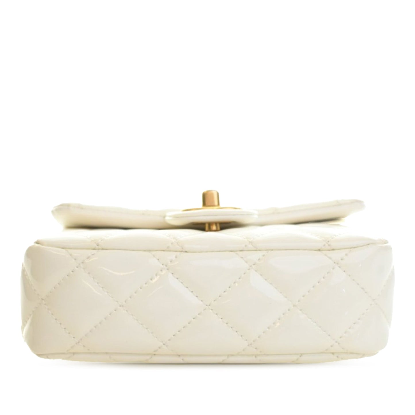 Chanel Mini Square Classic Patent Enamel Coco Hearts Single Flap