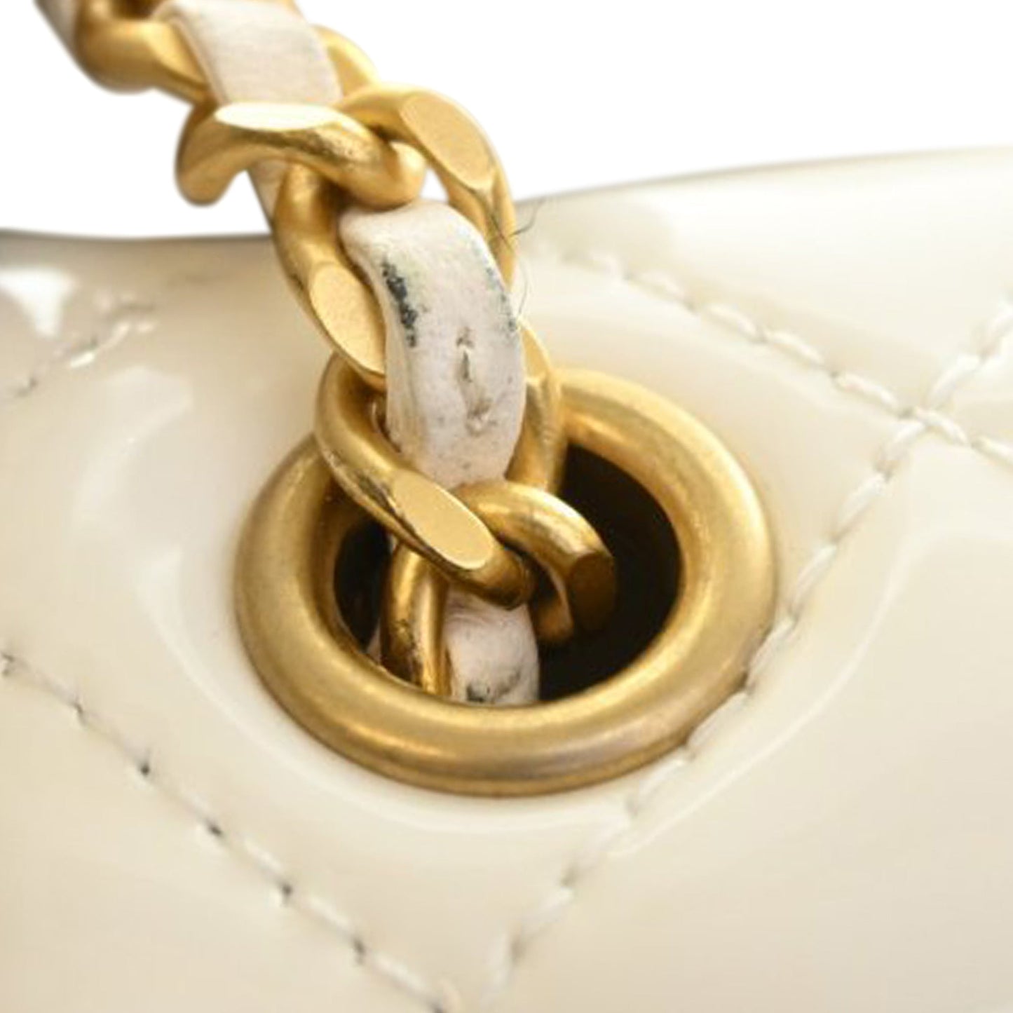 Chanel Mini Square Classic Patent Enamel Coco Hearts Single Flap