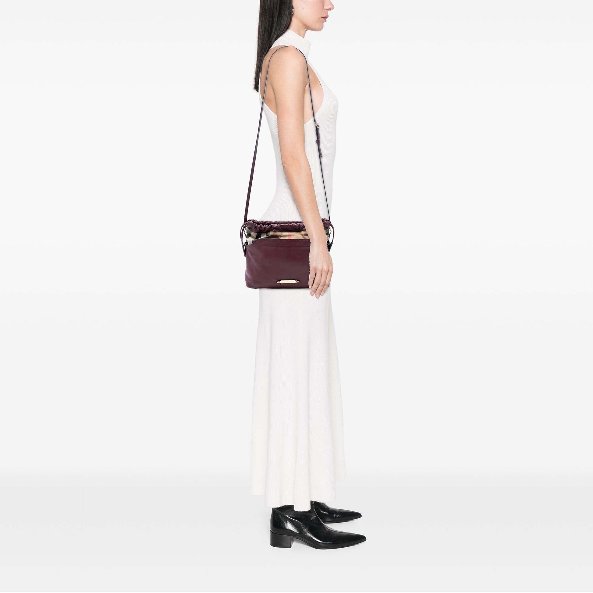 Burberry House Check Canvas and Calfskin Little Crush Crossbody