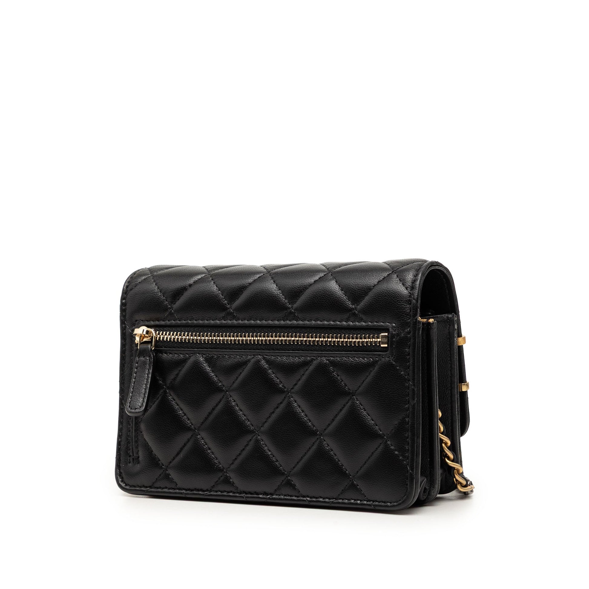 Chanel Mini CC Quilted Lambskin Coco Clips Wallet on Chain