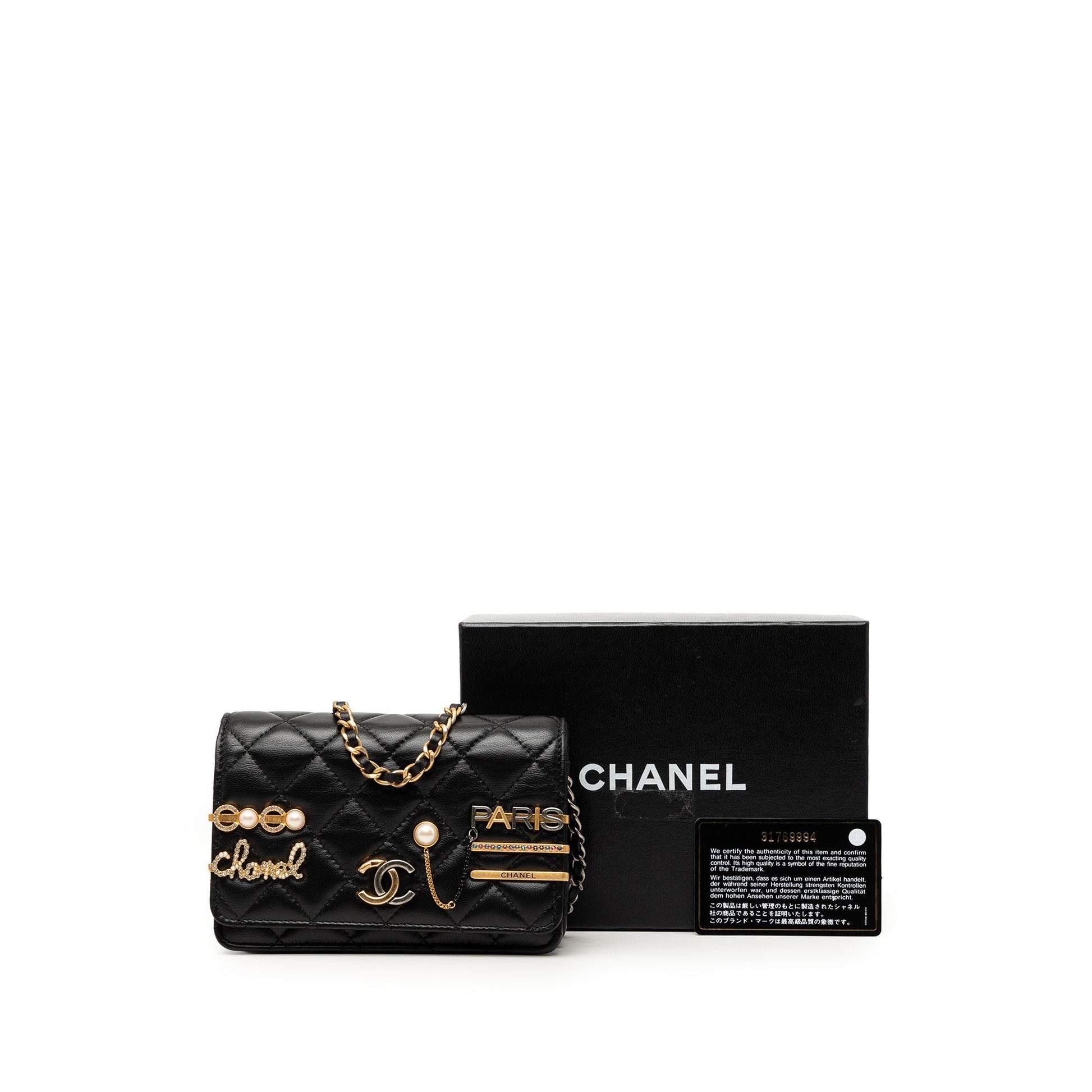 Chanel Mini CC Quilted Lambskin Coco Clips Wallet on Chain