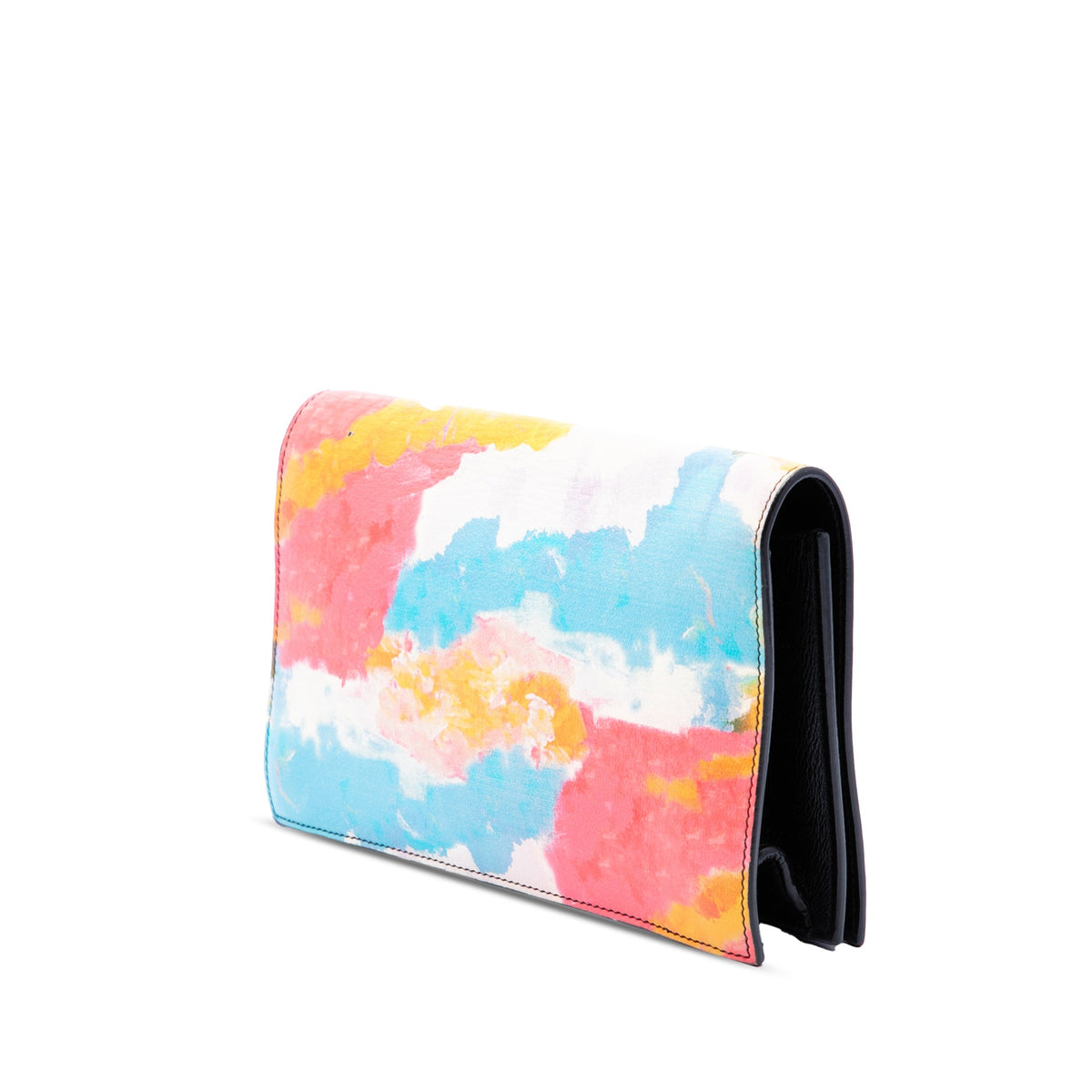 Saint Laurent Leather Baby Print Clutch — Pink