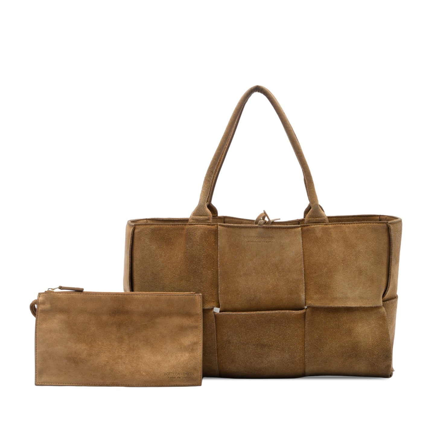 Bottega Veneta Medium Suede Maxi Intrecciato Arco Tote