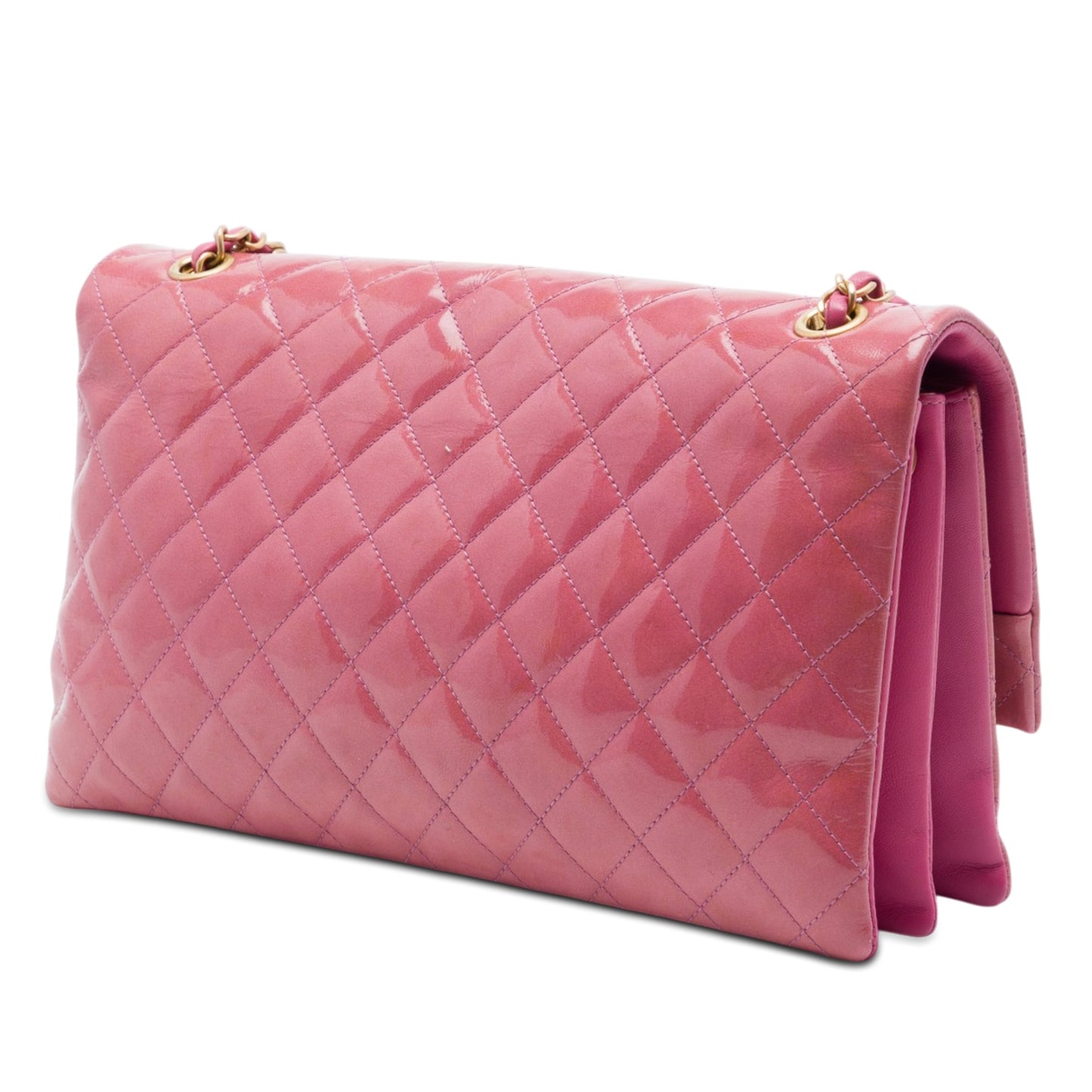 Chanel Quilted Crinkled Patent Pagoda Accordion Flap