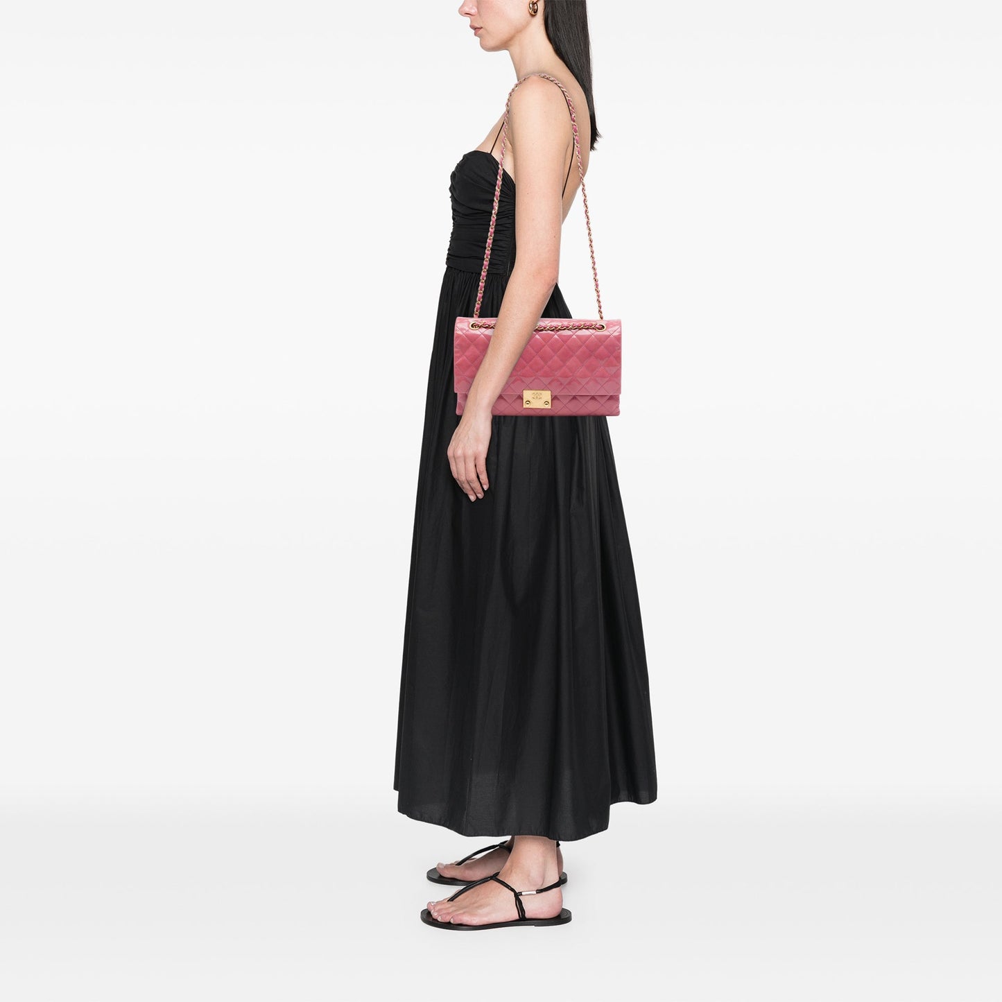 Chanel Quilted Crinkled Patent Pagoda Accordion Flap