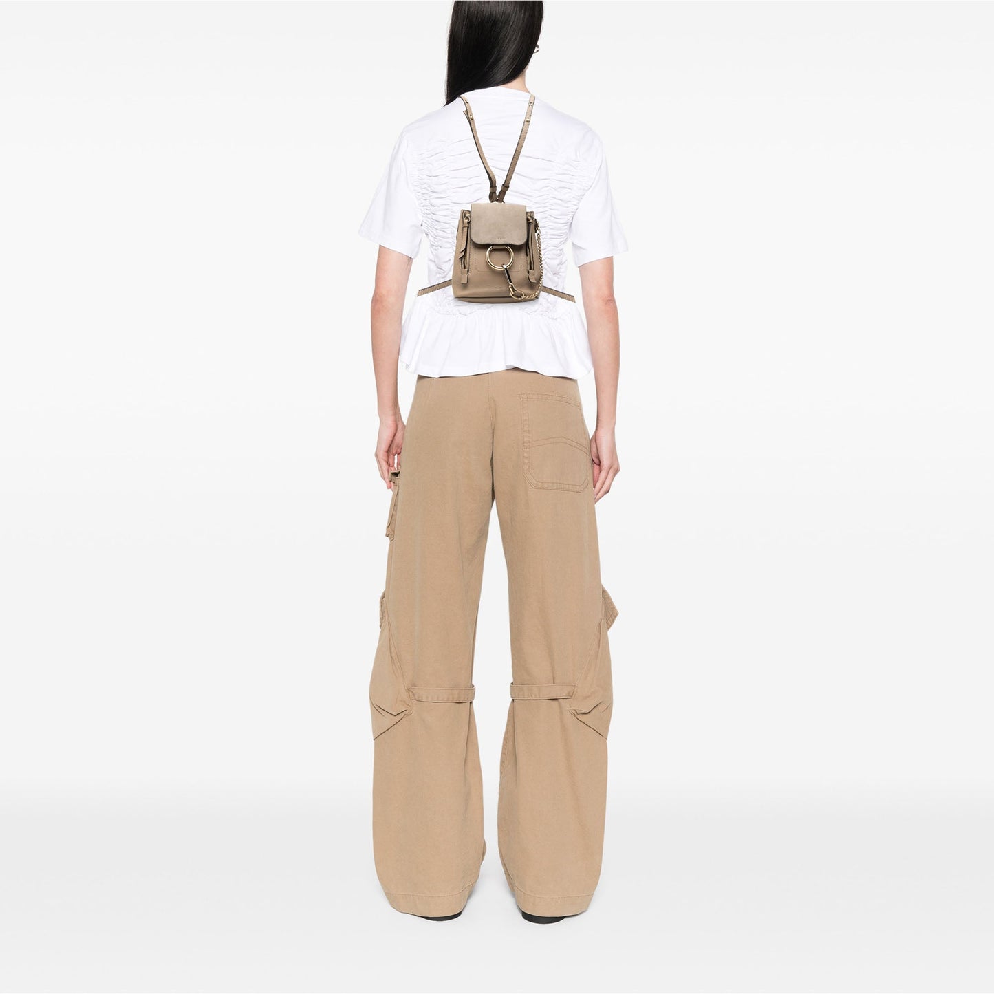 Chloé Mini Calfskin and Suede Faye Backpack