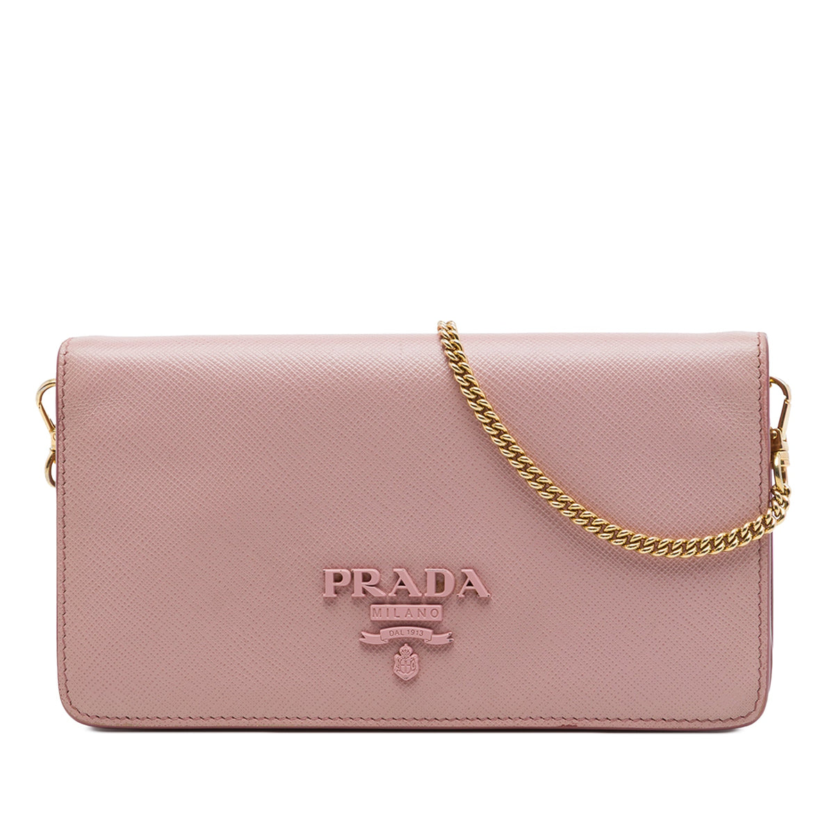 Prada Saffiano Lux Monochrome Wallet on Chain