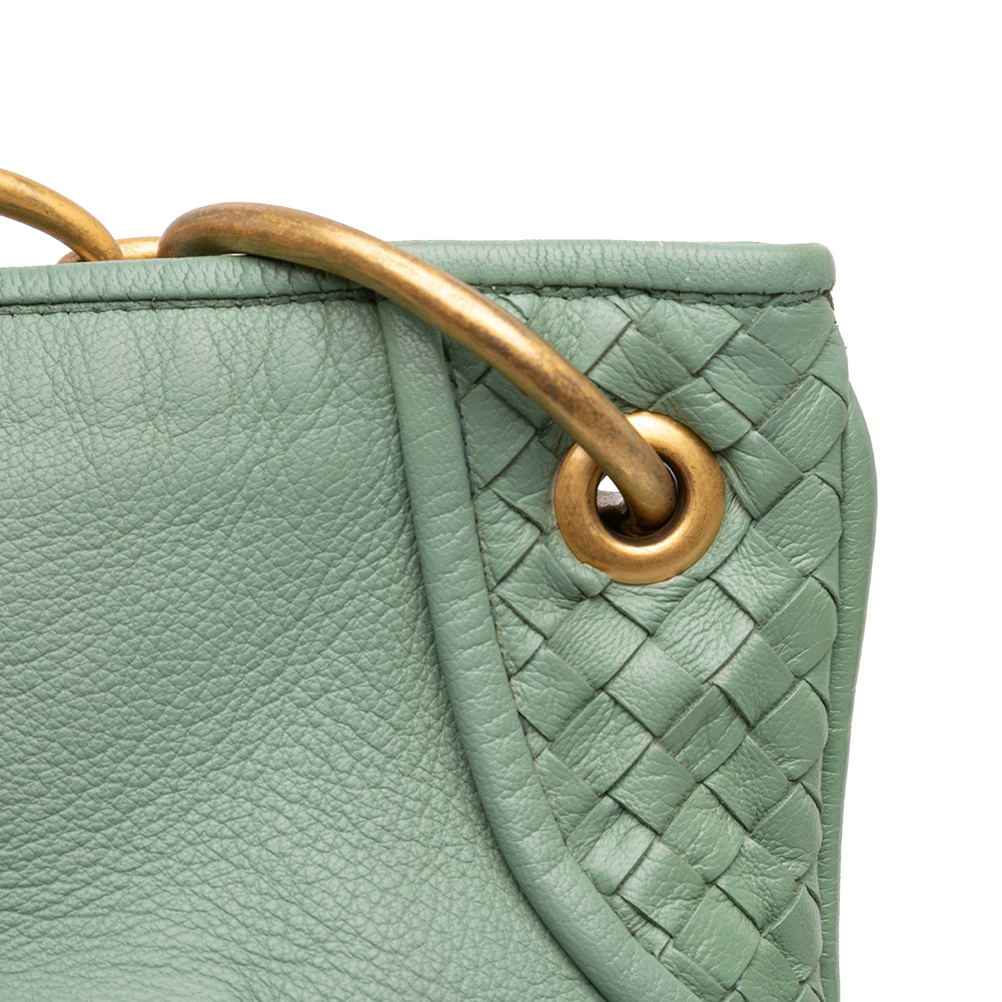 Bottega Veneta Intrecciato Trimmed Leather Shoulder Bag