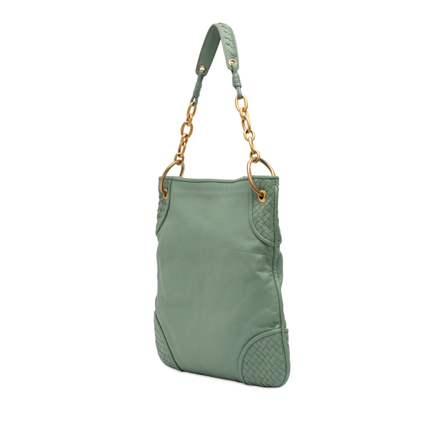 Bottega Veneta Intrecciato Trimmed Leather Shoulder Bag