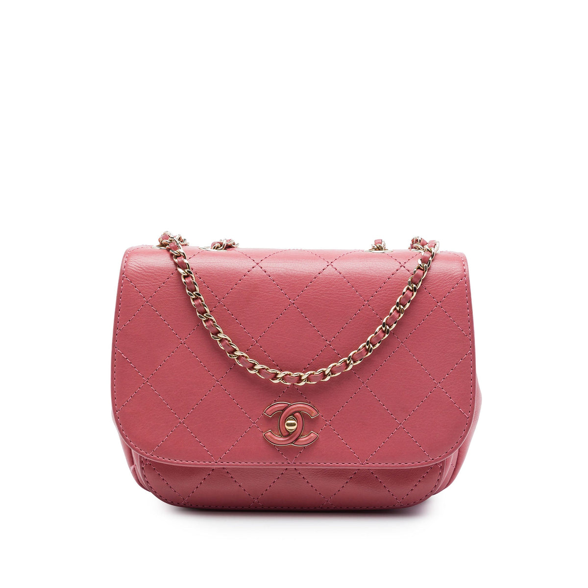 Chanel Small Stitched Calfskin Covered CC Flap