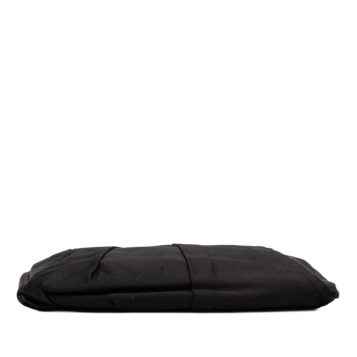 Prada Pleated Satin Frame Clutch — Black
