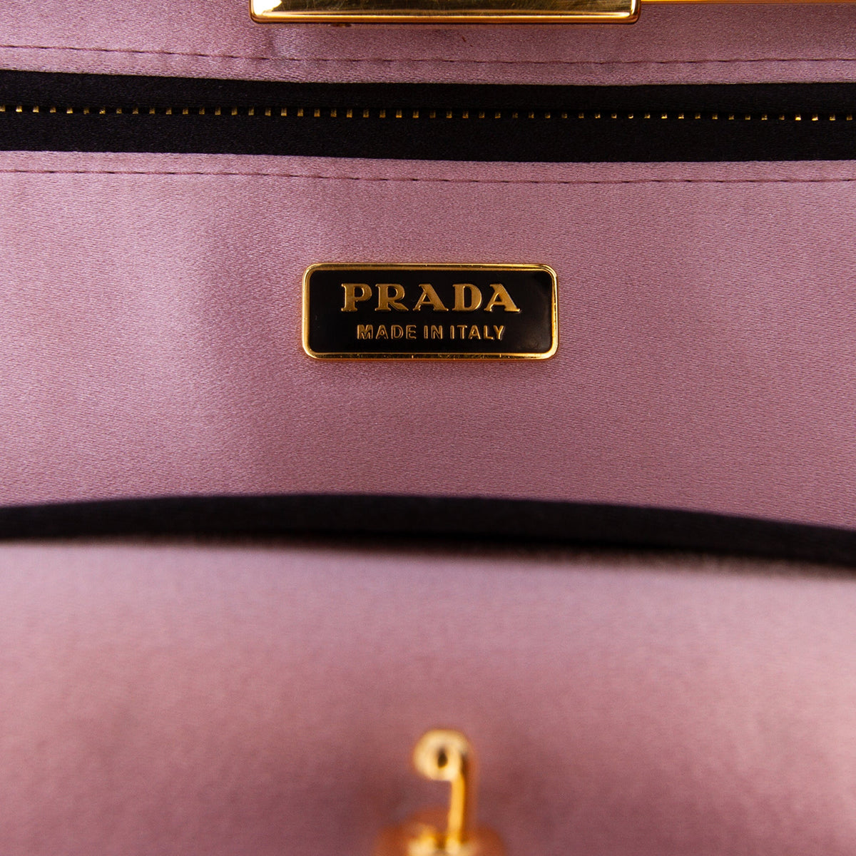 Prada Pleated Satin Frame Clutch — Black