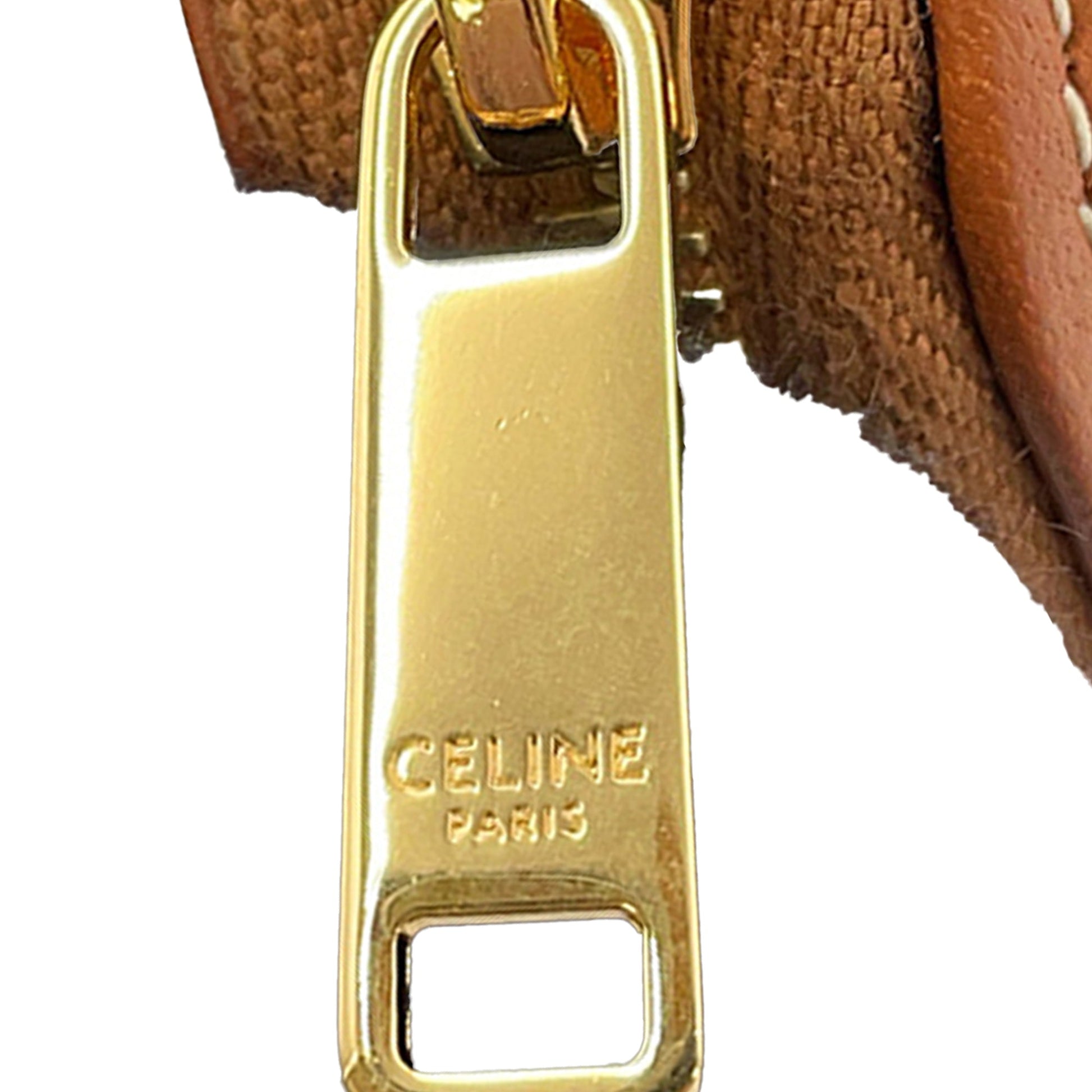 Celine Triomphe Coated Canvas Clutch On Chain